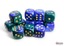 Gemini Blue-Green/gold 16mm d6 Dice Block (12 dice) - CHX26636